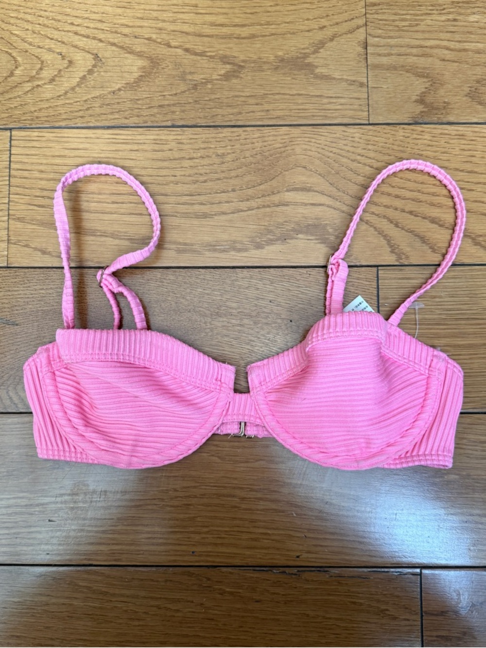 Hollister Pink Ribbed Underwire Bikini Top